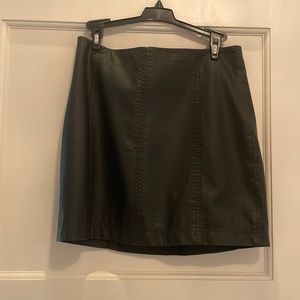 Free People faux leather black skirt
